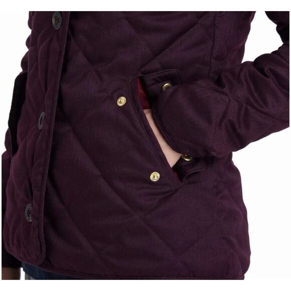 Barbour Skye Quilted Coat Plum UK 14/US 10 Winter Jacket Aubergine/Burgundy - Picture 12 of 12